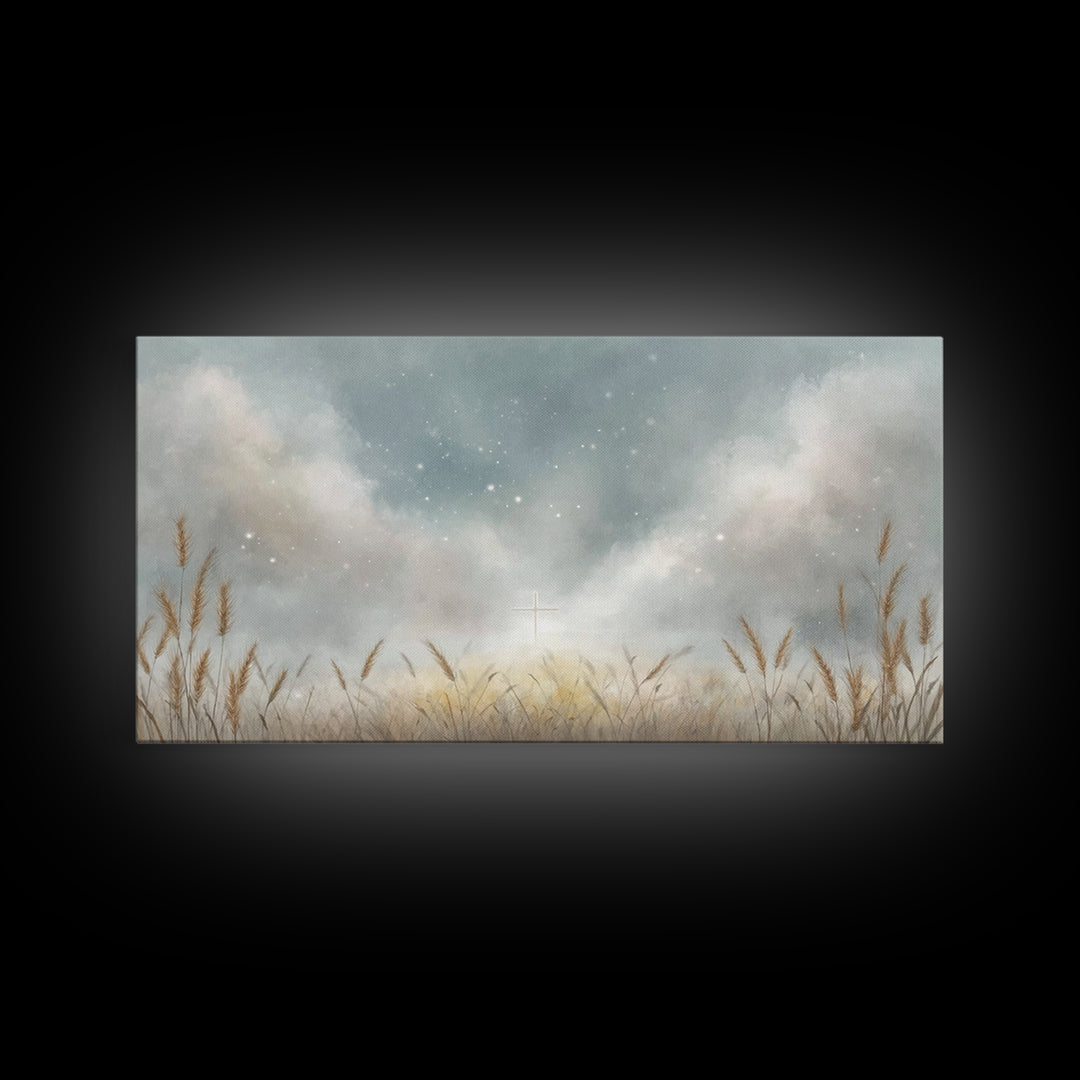 Starlit Hope – Framed Canvas Print – Christian Art Canvas – Christian Painting – Christian Wall Art – Christian Decor – Christian Art Print