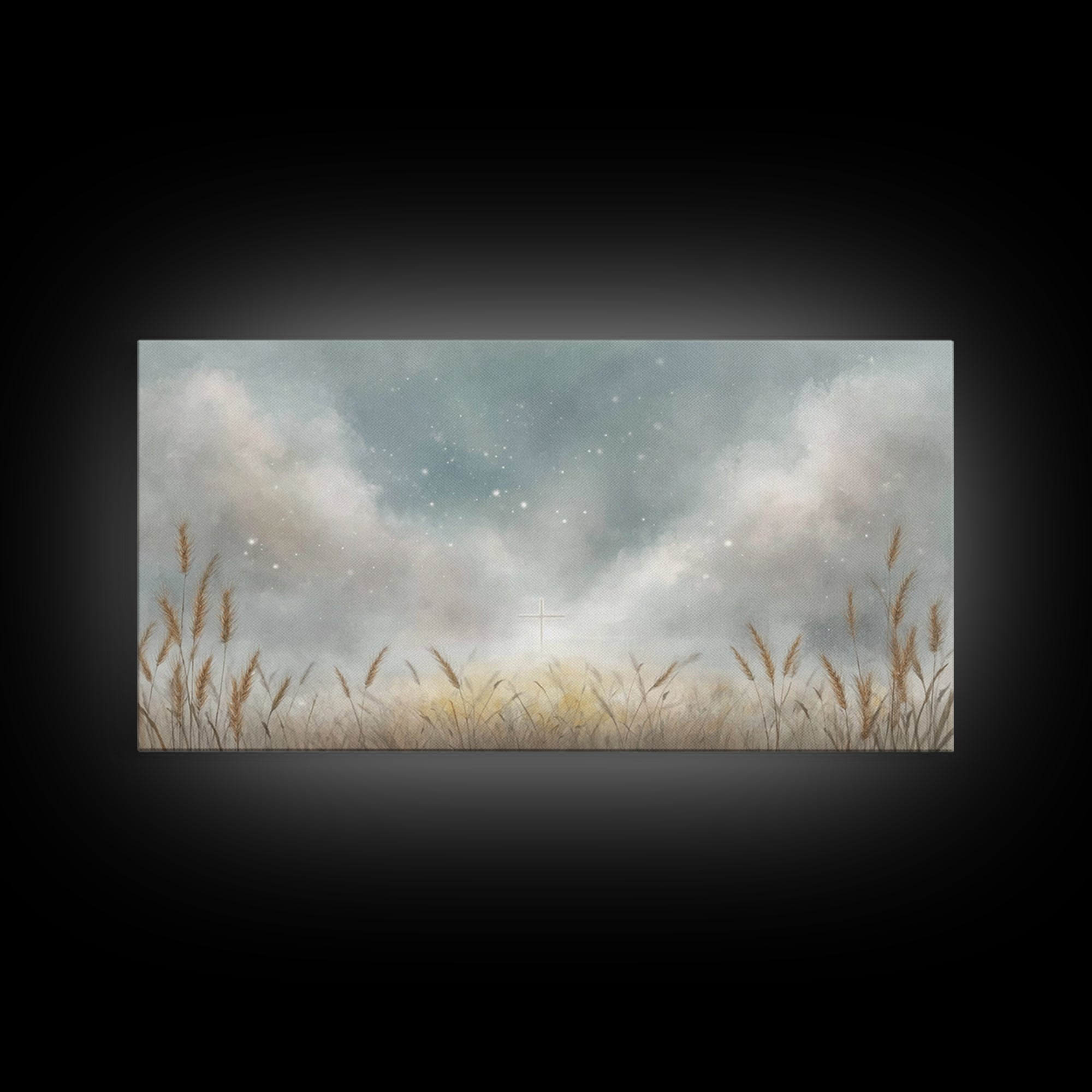 Starlit Hope – Framed Canvas Print – Christian Art Canvas – Christian Painting – Christian Wall Art – Christian Decor – Christian Art Print