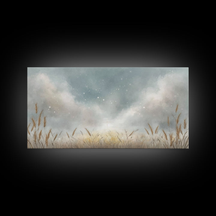 Starlit Hope – Framed Canvas Print – Christian Art Canvas – Christian Painting – Christian Wall Art – Christian Decor – Christian Art Print