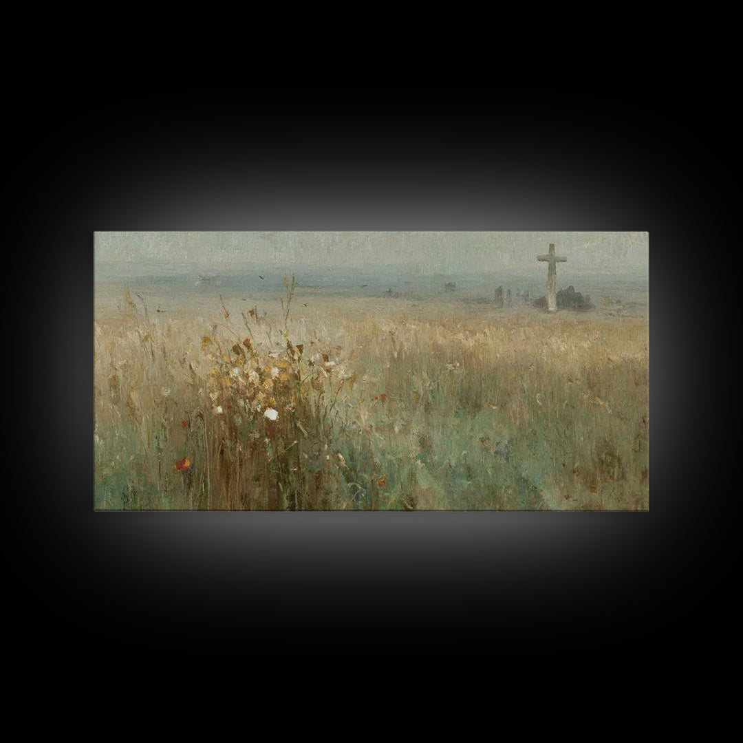 Fields Of Faith | Framed Canvas Print | Christian Wall Art | Christian Art Prints | Christian Art Canvas | Christian Decor | Christian Pain