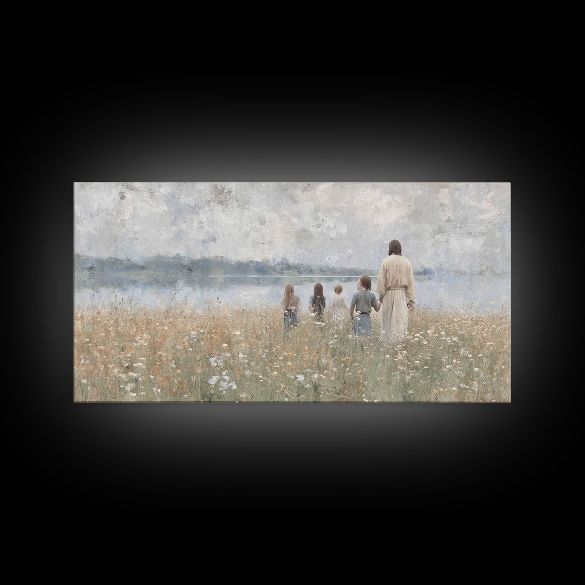 Guided Meadow | Framed Canvas Print | Christian Art Canvas | Christian Wall Art | Christian Decor | Christian Painting | Christian Art Prin