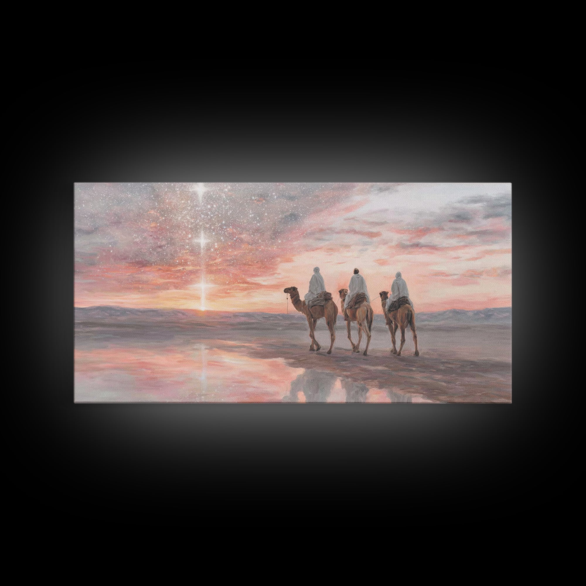 Starward Journey – Framed Canvas Print – Christian Art Canvas – Christian Christmas Art – Christian Wall Art – Christmas Decor – Christian