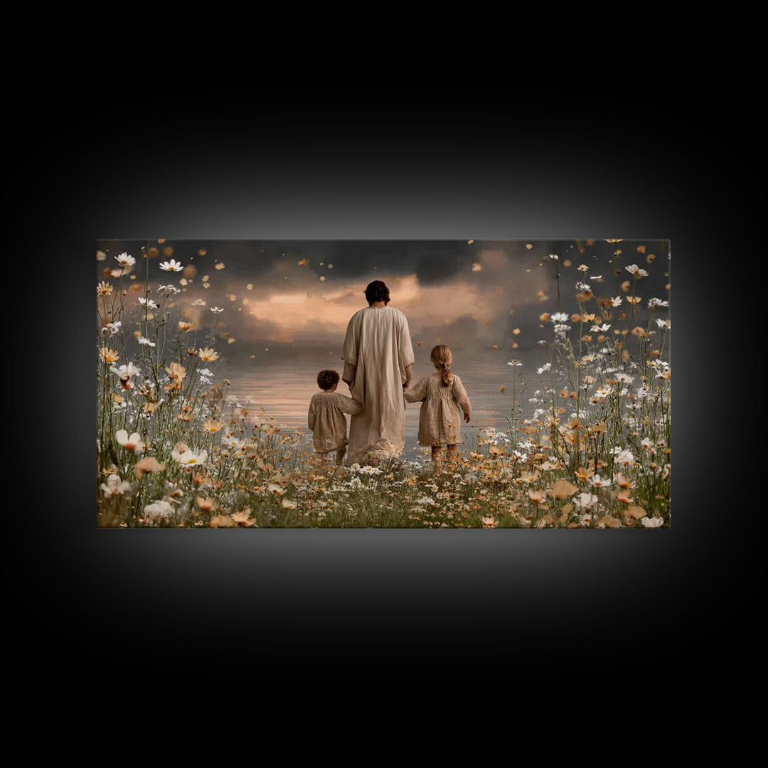 Fields Of Hope – Framed Canvas Print – Christian Art Canvas – Jesus Painting – Christian Decor – Christian Wall Art – Christmas Art Work –