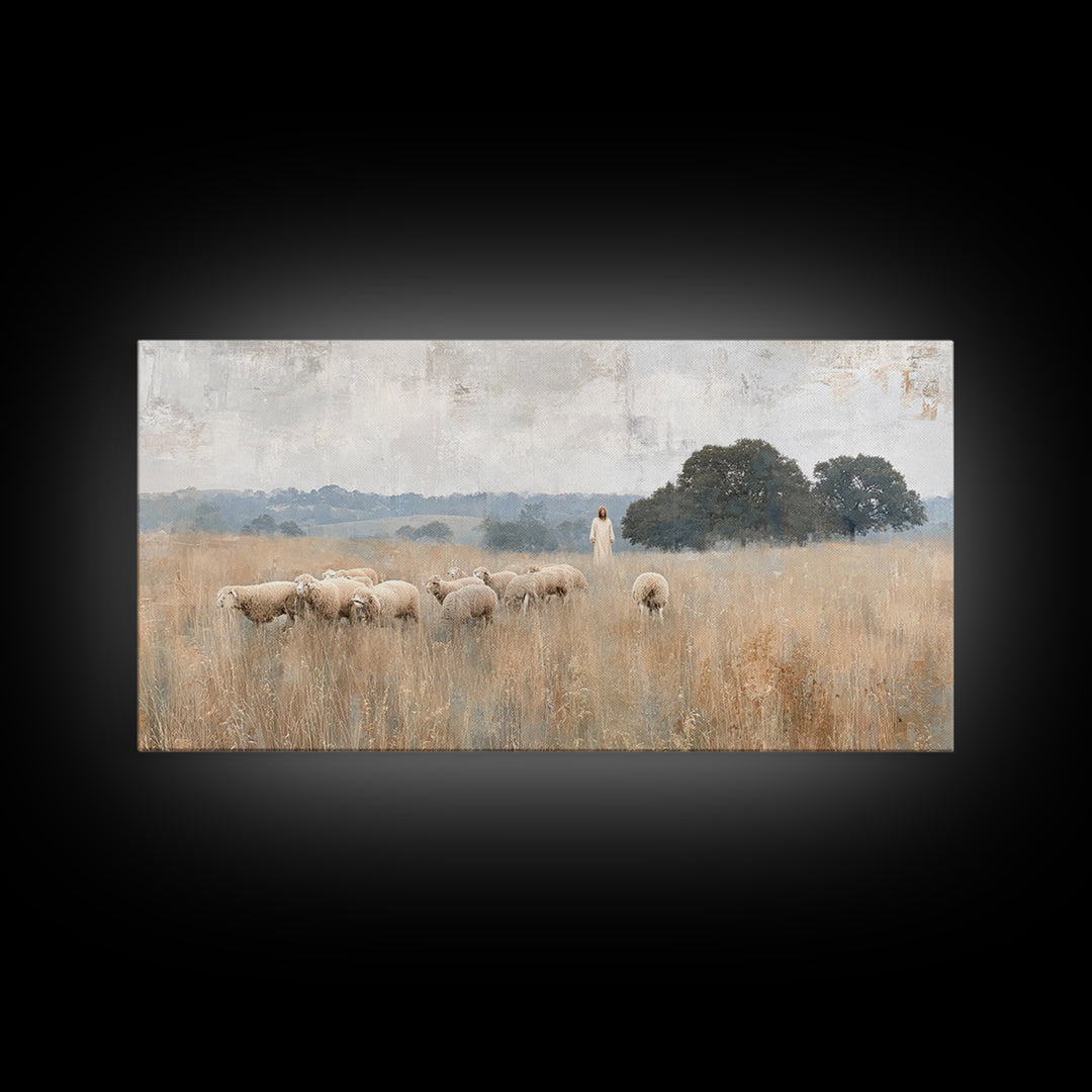 Dawn Of Peace – Framed Canvas Print – Christian Art Canvas – Christian Wall Art – Jesus Painting – Christian Decor – Modern Christian Art –