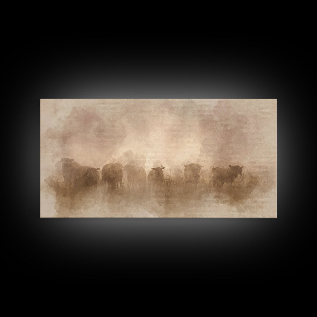 Dawnwatch Sheep – Framed Canvas Print – Christian Art Canvas – Christian Wall Art – Christian Christmas Art – Christian Decor – Moody Chris