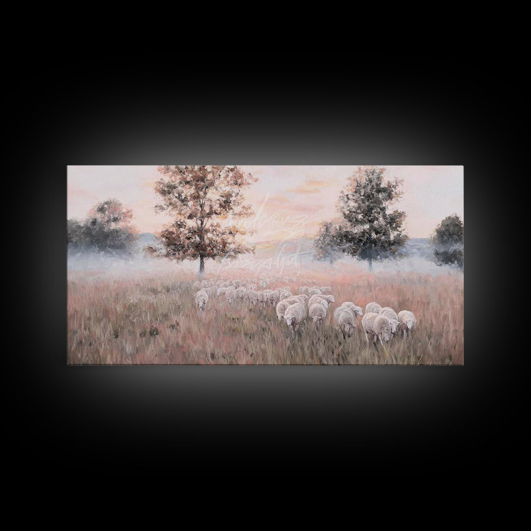 Pastel Meadow – Framed Canvas Print – Christian Art – Christian Art Canvas – Christian Wall Art – Modern Christian Art – Christian Christma