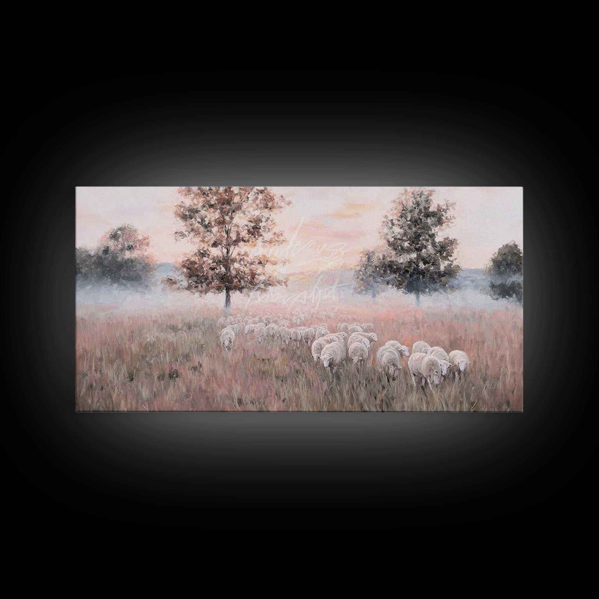 Pastel Meadow – Framed Canvas Print – Christian Art – Christian Art Canvas – Christian Wall Art – Modern Christian Art – Christian Christma