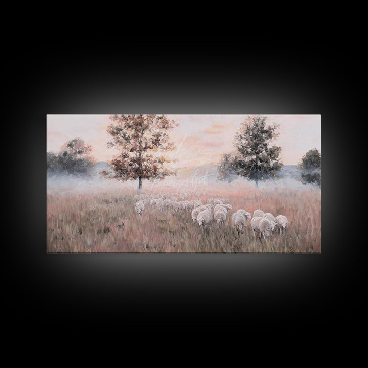 Pastel Meadow – Framed Canvas Print – Christian Art – Christian Art Canvas – Christian Wall Art – Modern Christian Art – Christian Christma