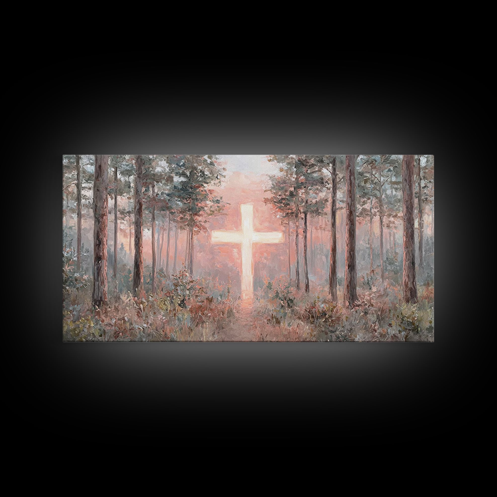 Lighted Path – Framed Canvas Print – Christian Art Canvas – Christian Wall Art – Christian Art – Christian Decor – Christmas Art Work – Chr