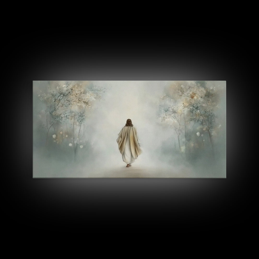 Morning Sanctuary – Framed Canvas Print – Jesus Painting – Christmas Wall Art – Christian Art Canvas – Christian Wall Art – Christian Art