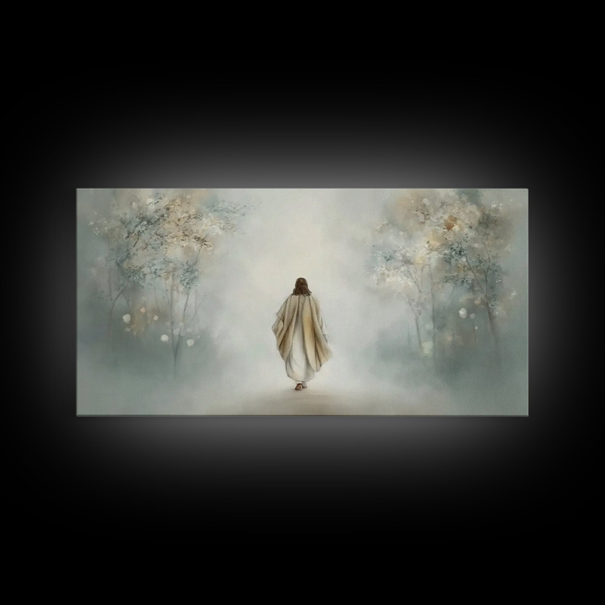 Morning Sanctuary – Framed Canvas Print – Jesus Painting – Christmas Wall Art – Christian Art Canvas – Christian Wall Art – Christian Art