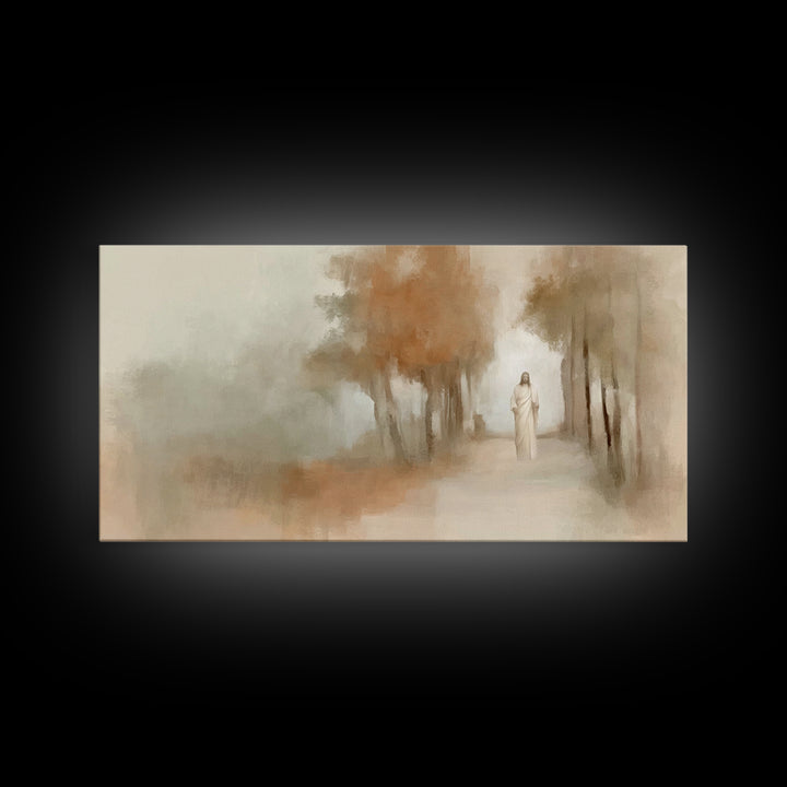 Gentle Shepherd Walk – Framed Canvas Print – Christian Art Print – Christmas Art – Jesus Painting – Christian Decor – Christian Wall Art