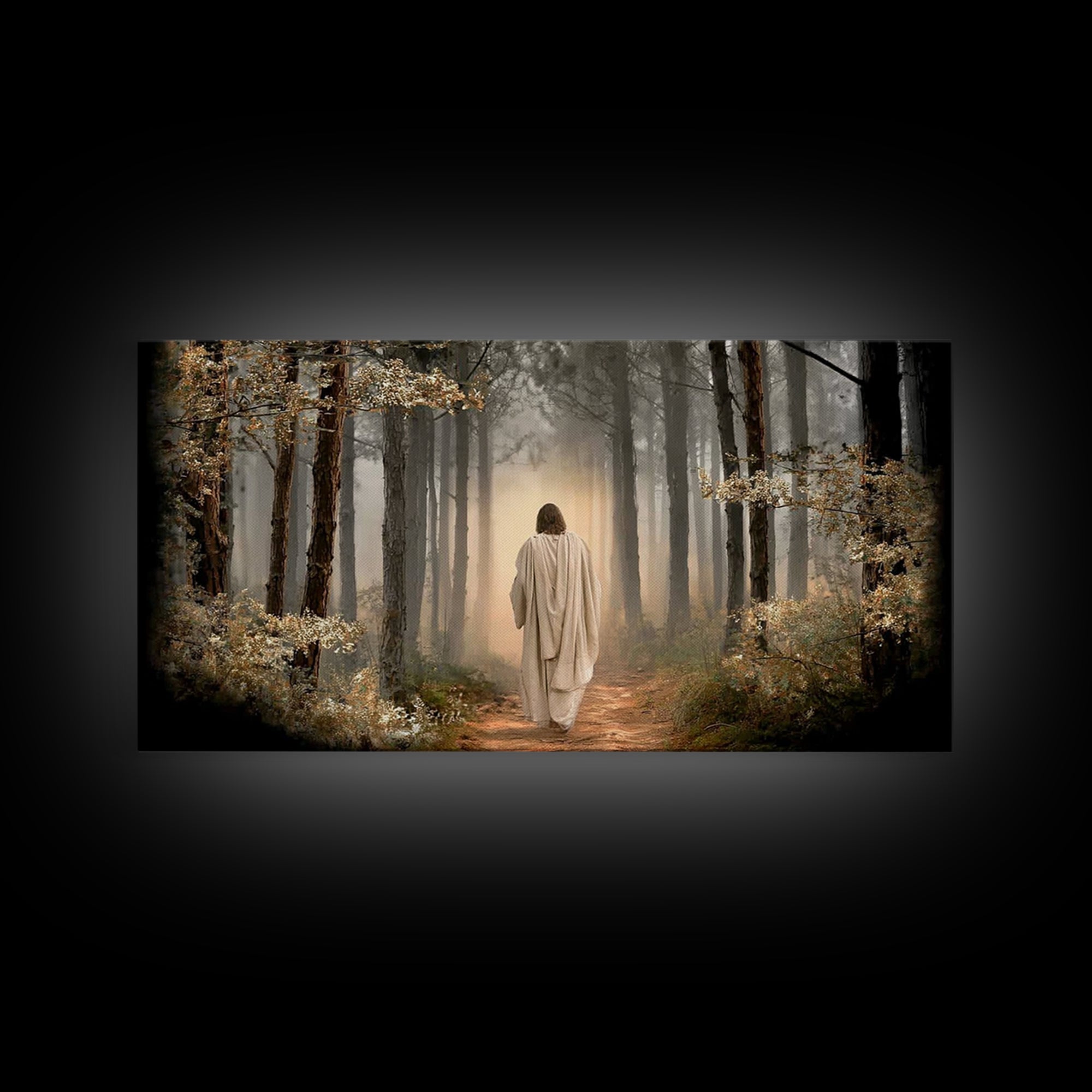 Autumn Prayer Path – Framed Canvas Print – Christian Wall Art – Jesus Canvas Art – Christian Art Canvas – Christmas Art – Christian Gift