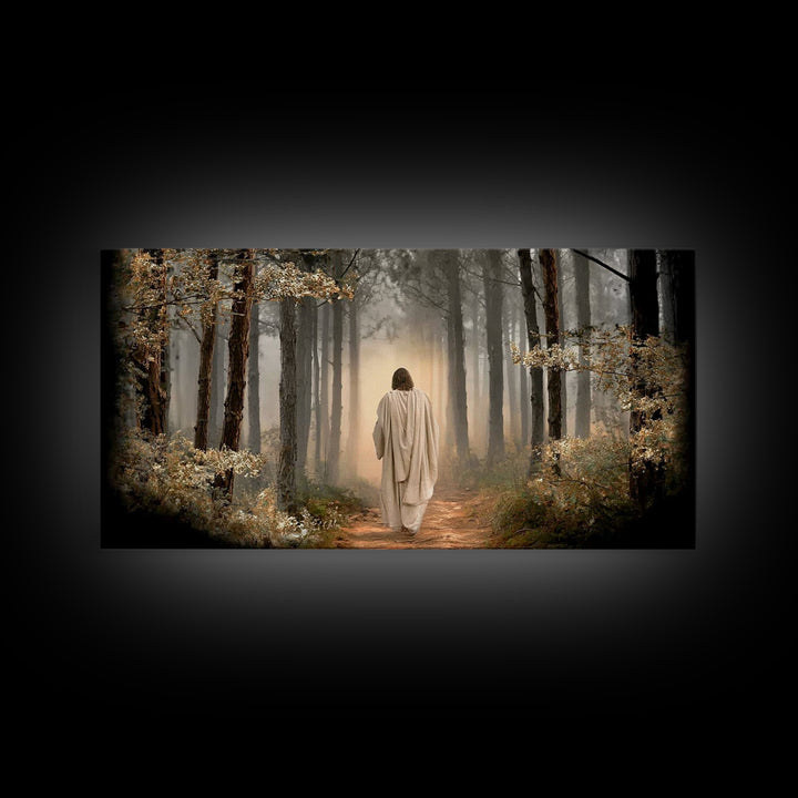 Autumn Prayer Path – Framed Canvas Print – Christian Wall Art – Jesus Canvas Art – Christian Art Canvas – Christmas Art – Christian Gift