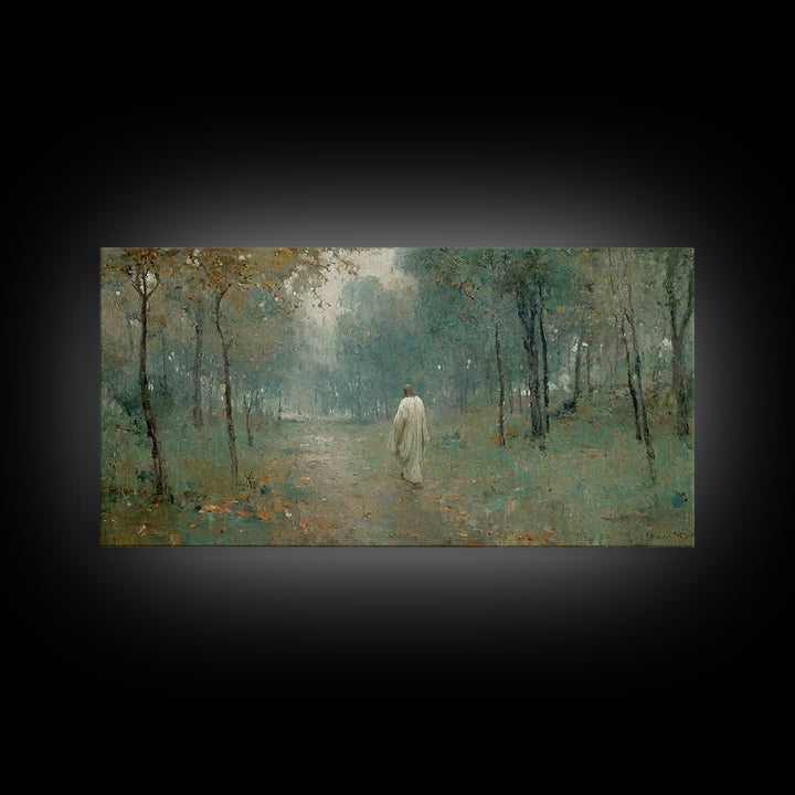 Heavenly Woodland – Framed Canvas Print – Christian Art Canvas – Christian Christmas Art – Jesus Painting – Christian Wall Art – Jesus Art
