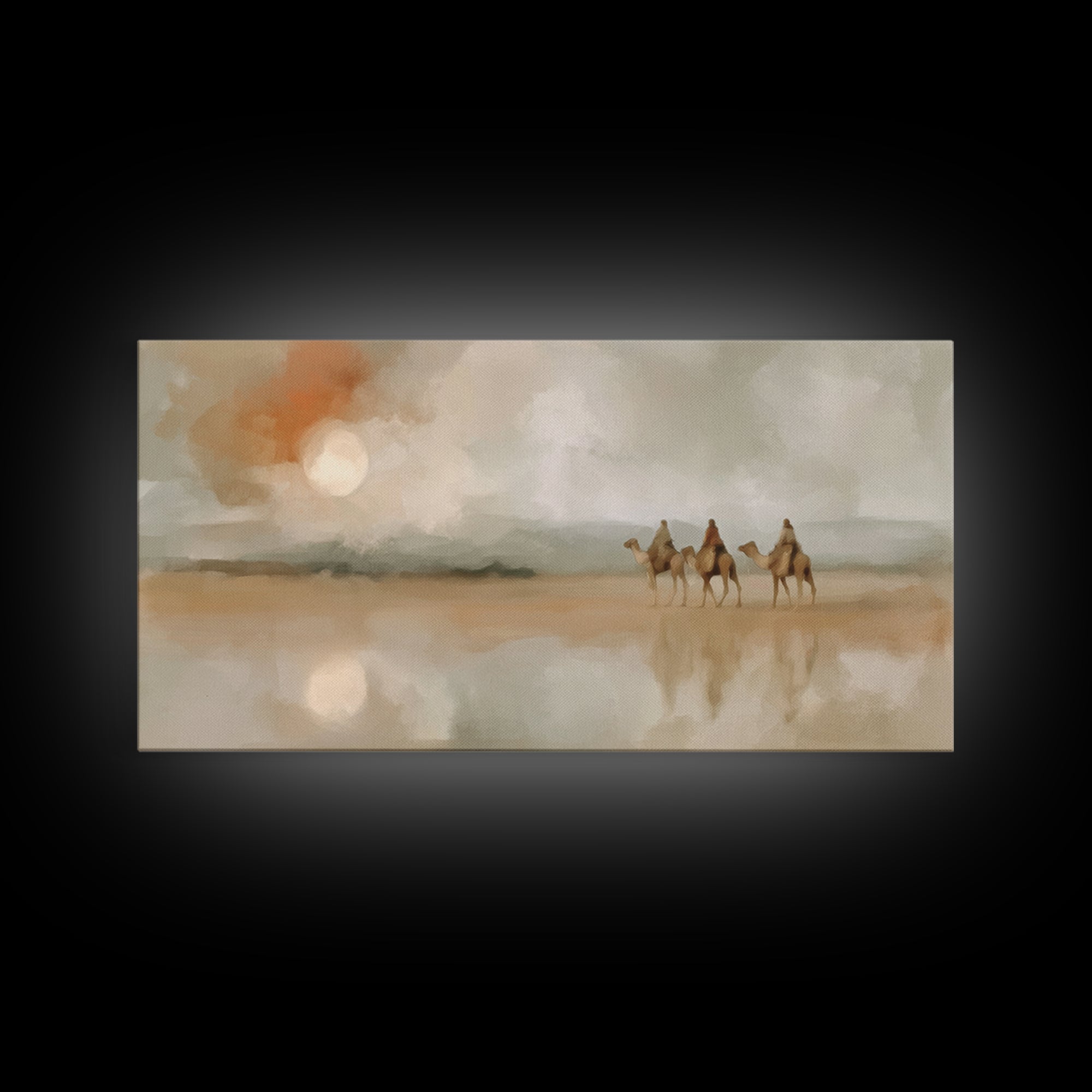 Dawn Caravan – Framed Canvas Print – Christian Art Canvas – Christian Wall Art – Christmas Art – Christian Christmas Decor – Modern Christi