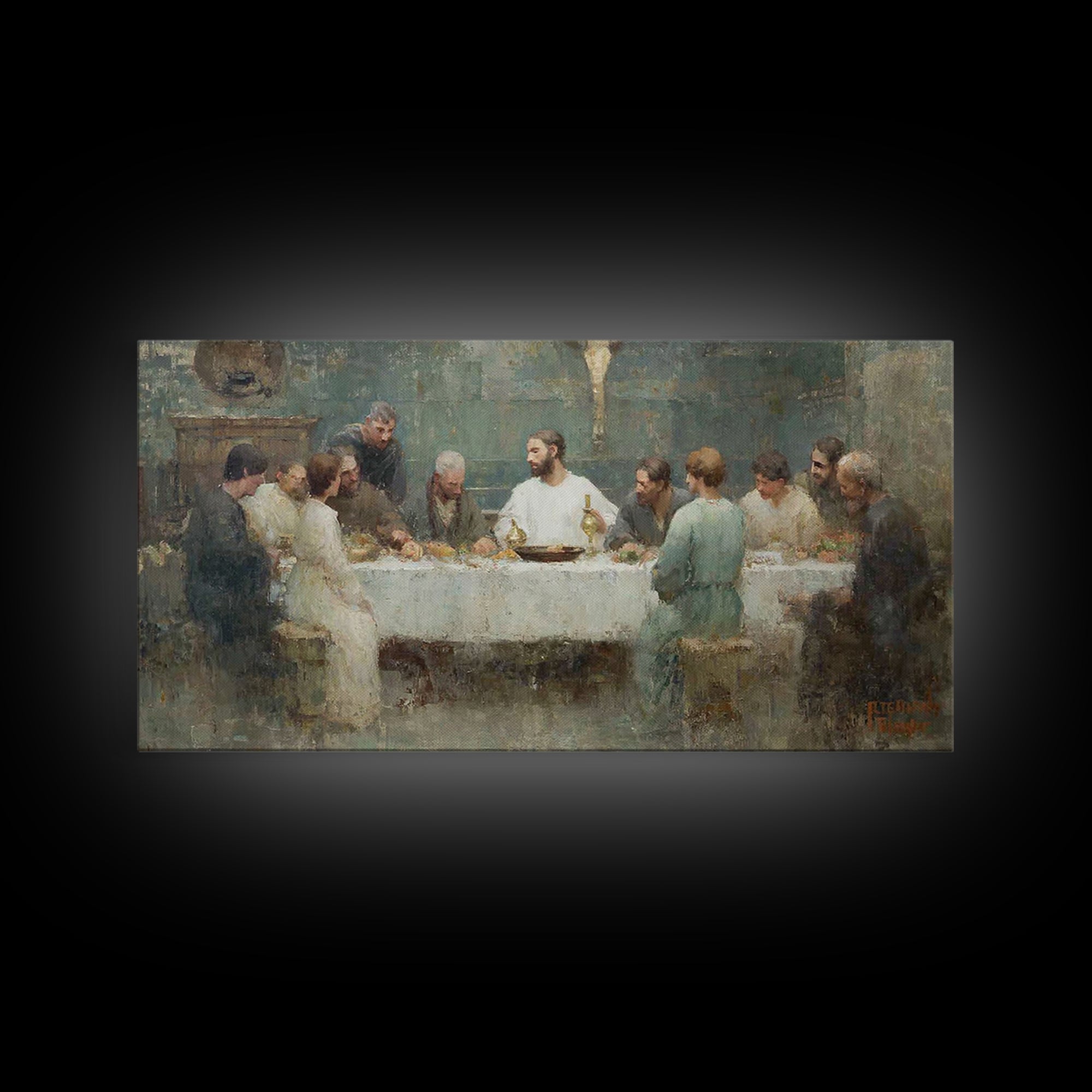 Holy Fellowship – Framed Canvas Print – Christian Art Canvas – Christian Art – Christian Wall Art – Jesus Painting – Christian gift ideas