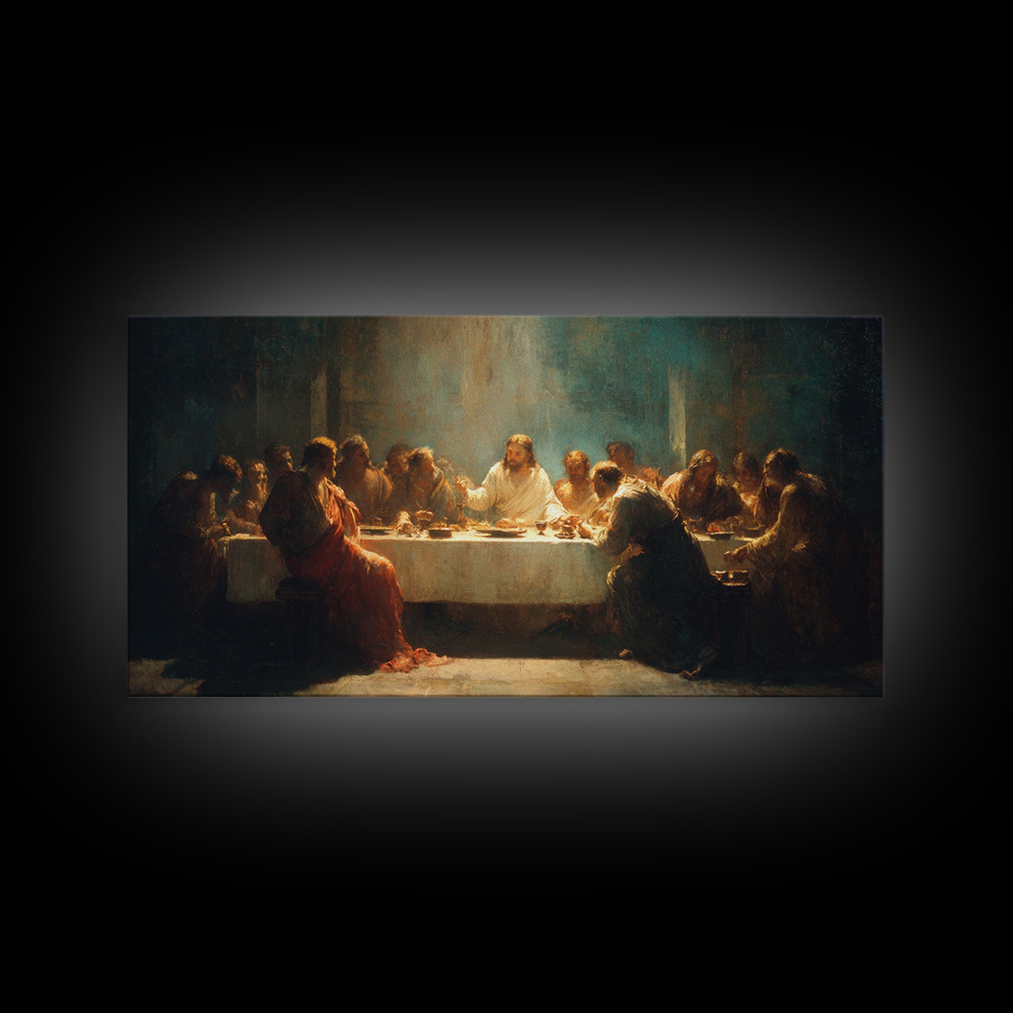 Last Light Gathering – Framed Canvas Print – Christian Art Print – Christian Art – Jesus Painting – Christian Wall Art – Christian Art Canv