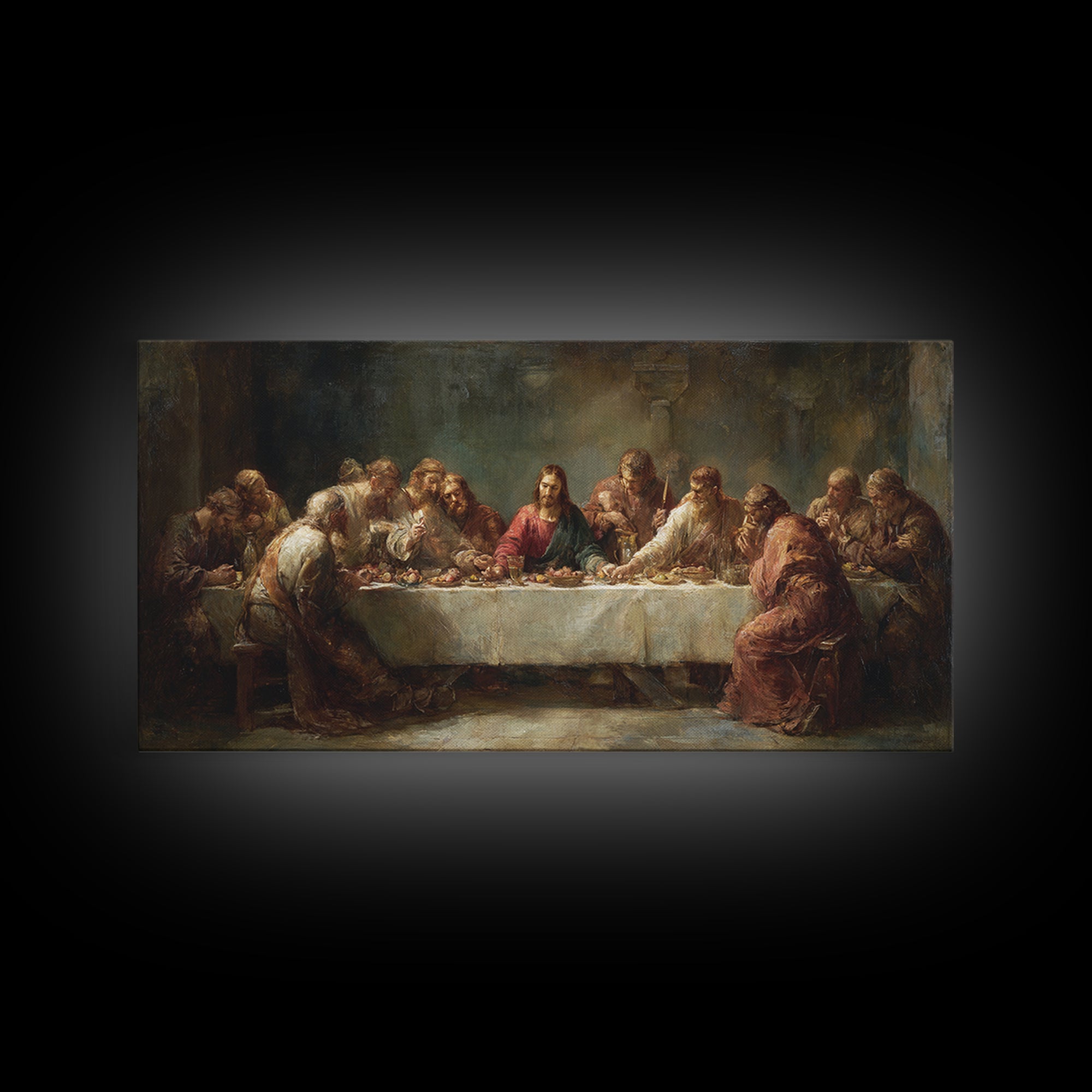Bread Of Promise – Framed Canvas Print – Christian Art Canvas – Christian Art – Christian Wall Art – Jesus Painting – large Christian art