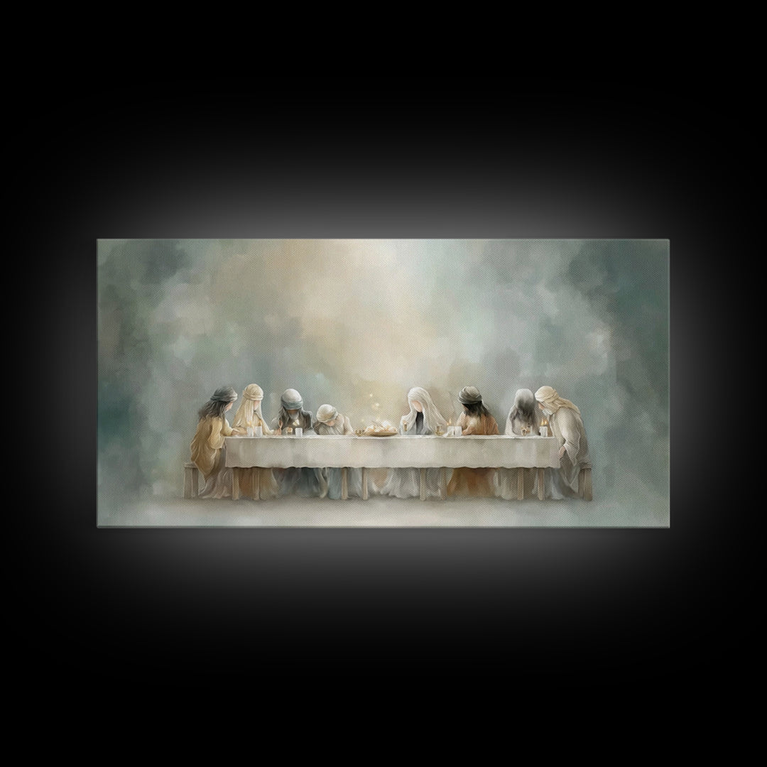 Heavenly Supper Glow – Framed Canvas Print – Christian Wall Art – Christian Art Canvas – Jesus Painting – Christian Art – subtle Christian