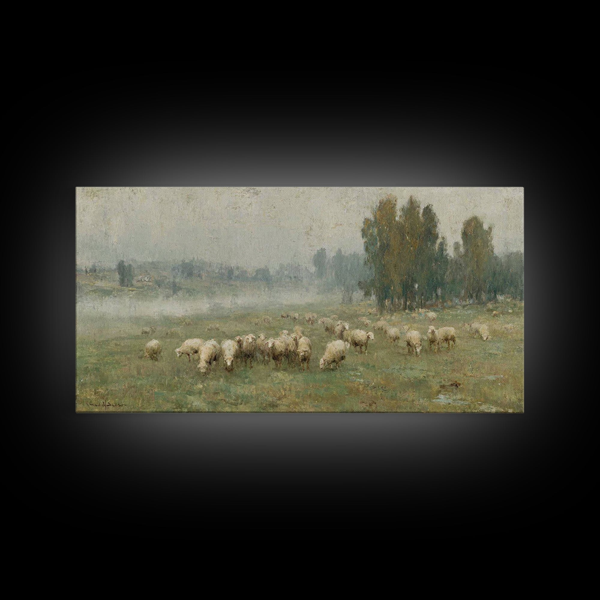 Hillside Stillness | Framed Canvas Print | Christian Art Canvas | Christmas Art | Christian Wall Art | Jesus Painting | Christian Gift Idea