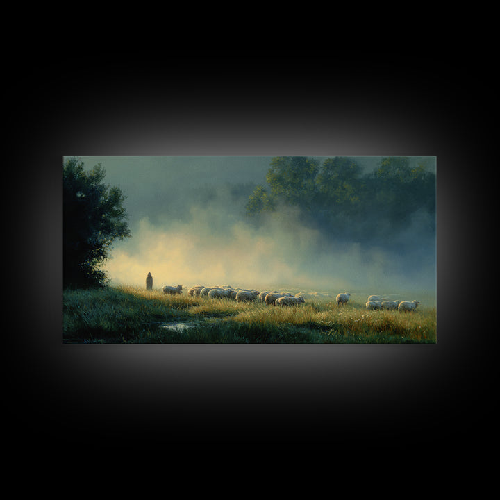 Valley Of Calm – Framed Canvas Print – Christian Art Canvas – Jesus Painting – Christian Wall Art – Christian Christmas Art – Christian Dec