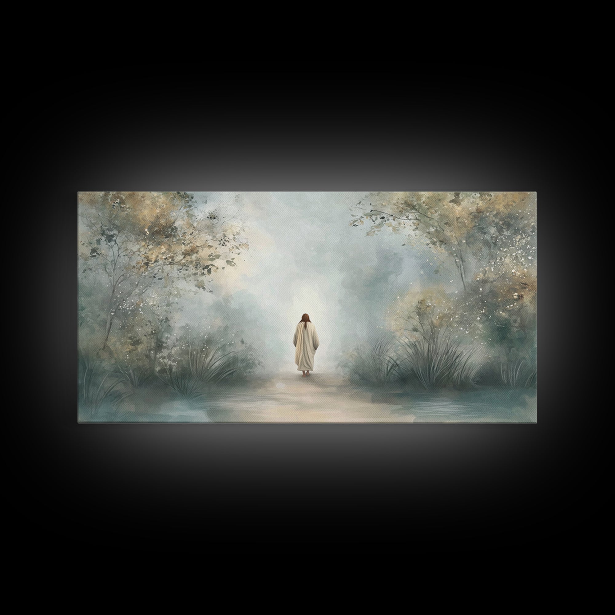 Forest Path Blessing | Framed Canvas Print | Christian Wall Art | Christian Art Canvas | Christmas Art | Jesus Painting | Christian Gift