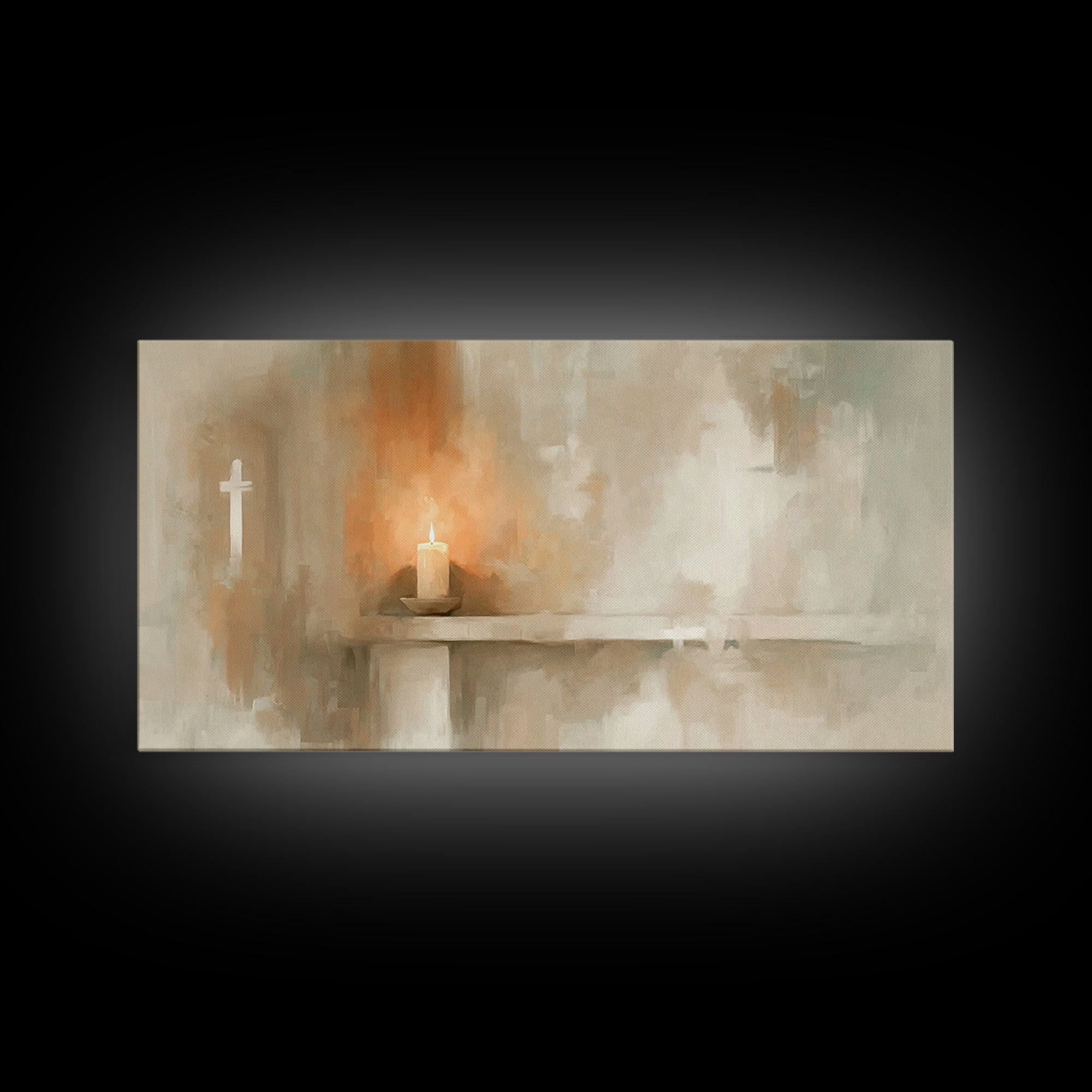 Radiant Flame – Framed Canvas Print – Christian Art Canvas – Christian Wall Art – Christmas Art – Modern Christian Art – Christian Christma