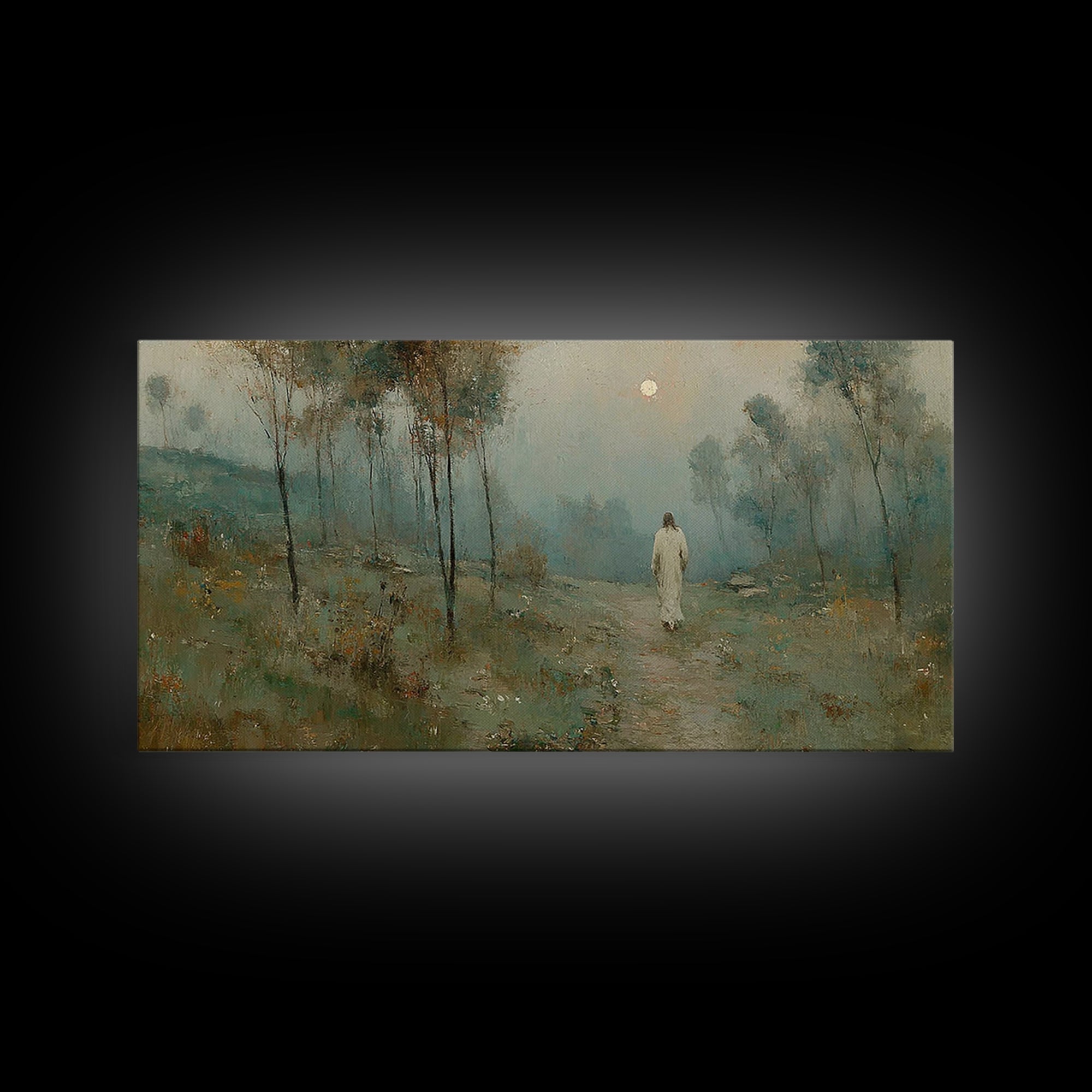 Evening Of Grace | Framed Canvas Print | Christian Art Canvas | Christian Wall Art | Jesus Painting | Christian Gift Ideas | Christmas Art