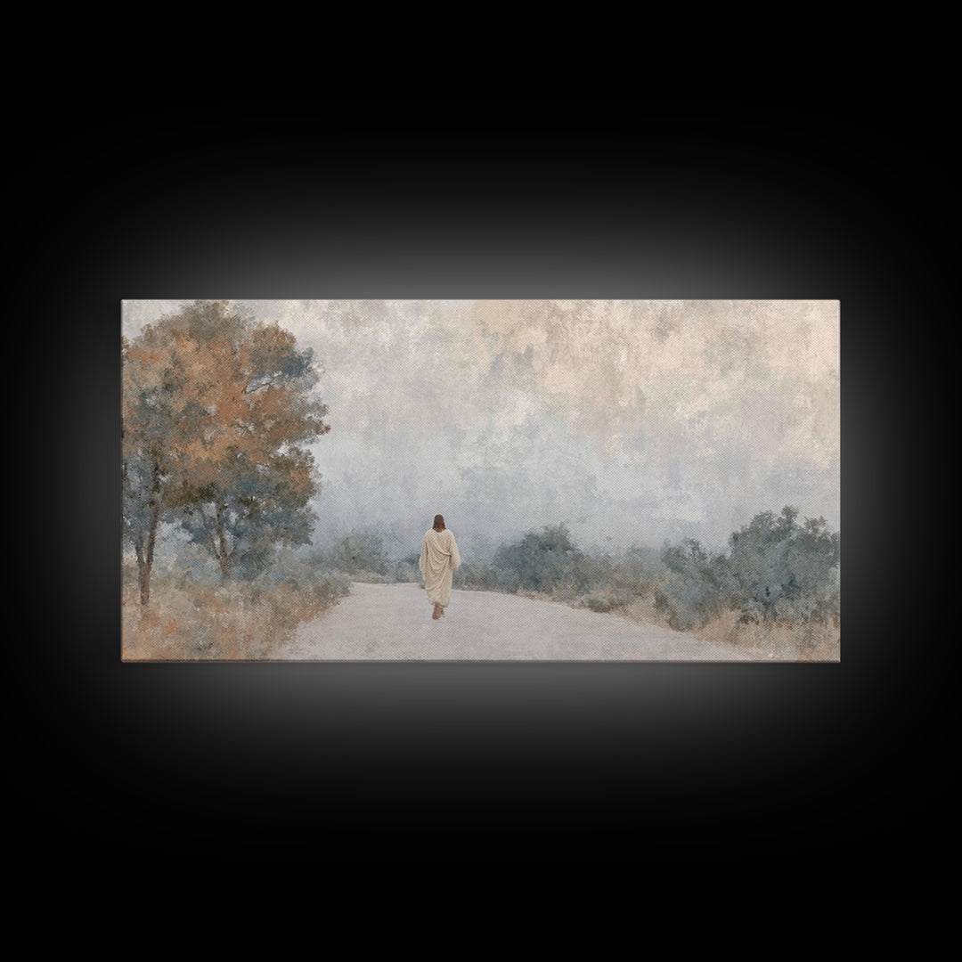 Gentle Morning Peace, Framed Canvas Print, Christian Art Canvas, Christian Wall Art, Christian Christmas Art, Jesus Painting, Christian Dec