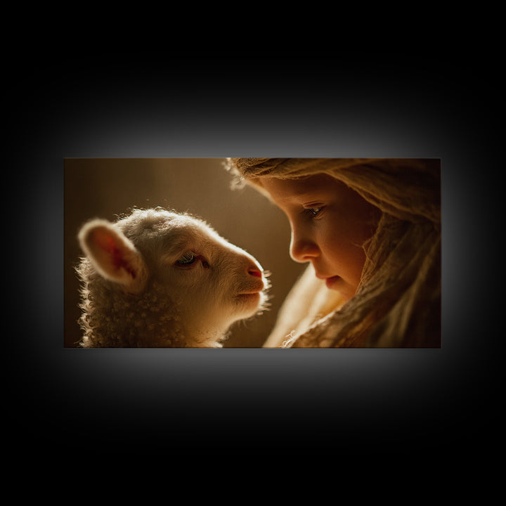 Tender Light – Framed Canvas Print – Christian Wall Art – Jesus Painting – Christian Art Canvas – Christian Gift – Christmas Art – Christia