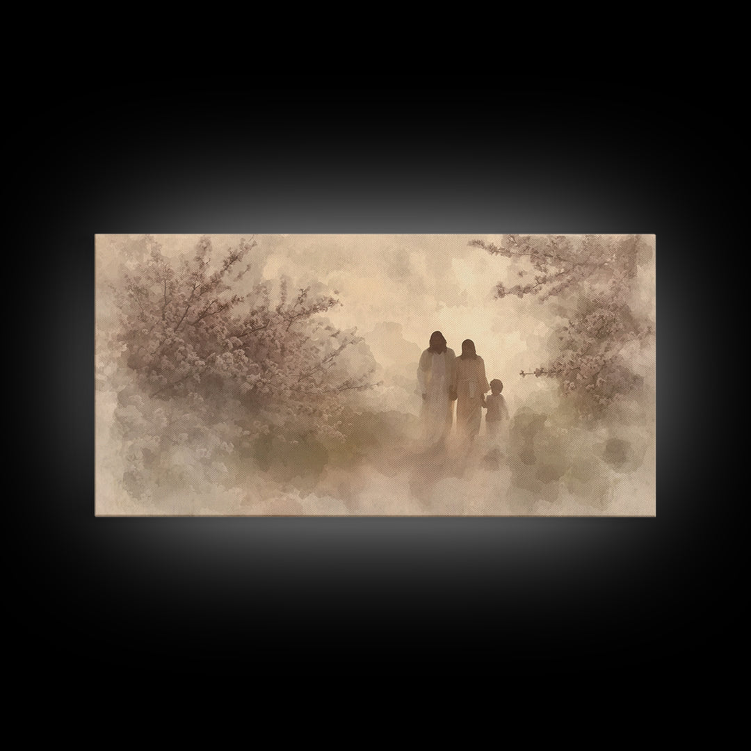 Walking In Light – Framed Canvas Print – Christian Wall Art – Christian Art Canvas – Jesus Painting – Christian Decorations – Christian Chr