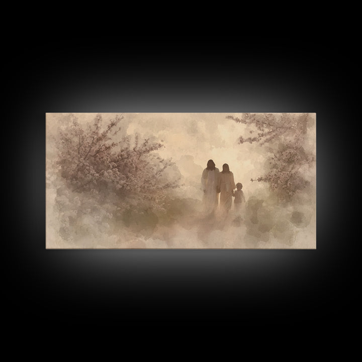Walking In Light – Framed Canvas Print – Christian Wall Art – Christian Art Canvas – Jesus Painting – Christian Decorations – Christian Chr