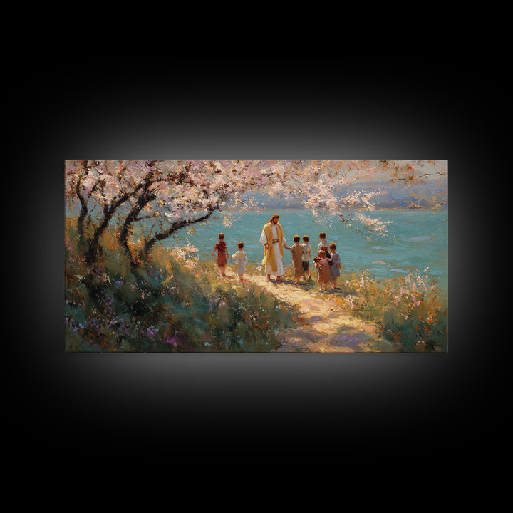 Garden Of Peace – Framed Canvas Print – Christian Wall Art – Christian Art Canvas – Jesus Painting – Christian Art Print – Christian Christ