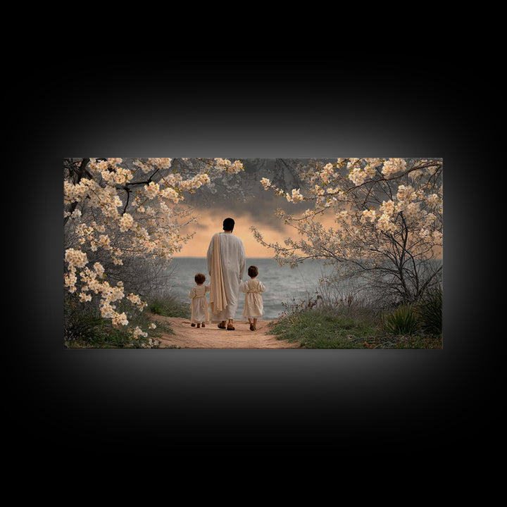 Dawn Journey – Framed Canvas Print – Christian Wall Art – Christian Art Canvas – Jesus Painting – Christian Art Work – Large Christian Pain