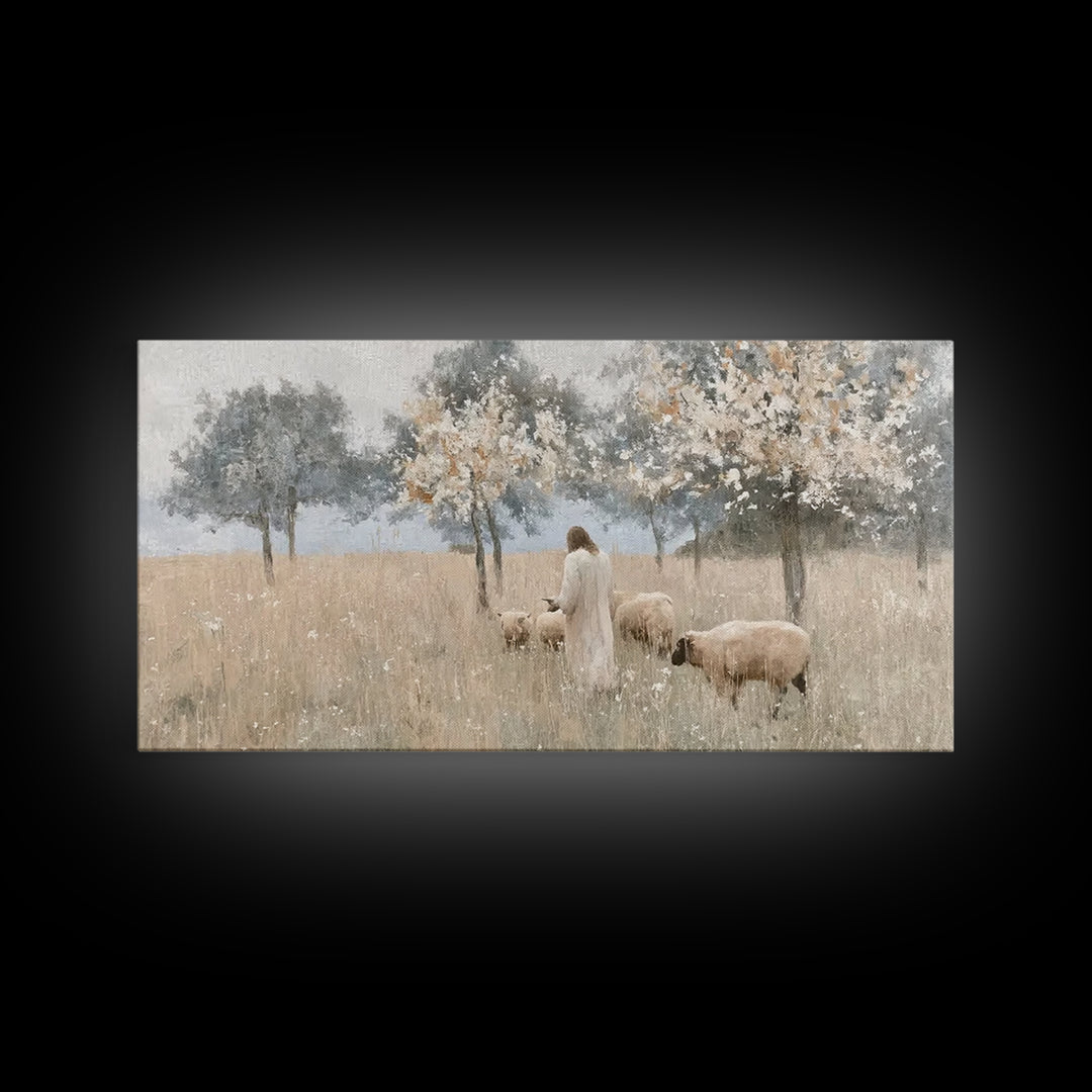 Fields Of Mercy – Framed Canvas Print – Christian Art Canvas – Christian Wall Art – Jesus Painting – Vintage Christian Art – Christian Chri