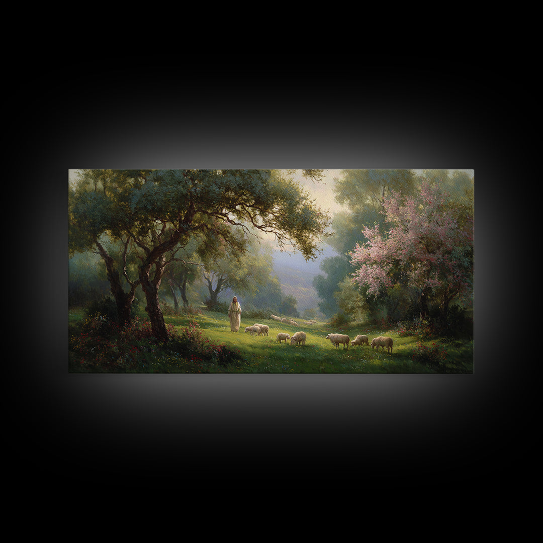 Garden Of Peace | Framed Canvas Print | Christian Wall Art | Christian Art Canvas | Jesus Painting | Modern Christian Art | Christian Chris