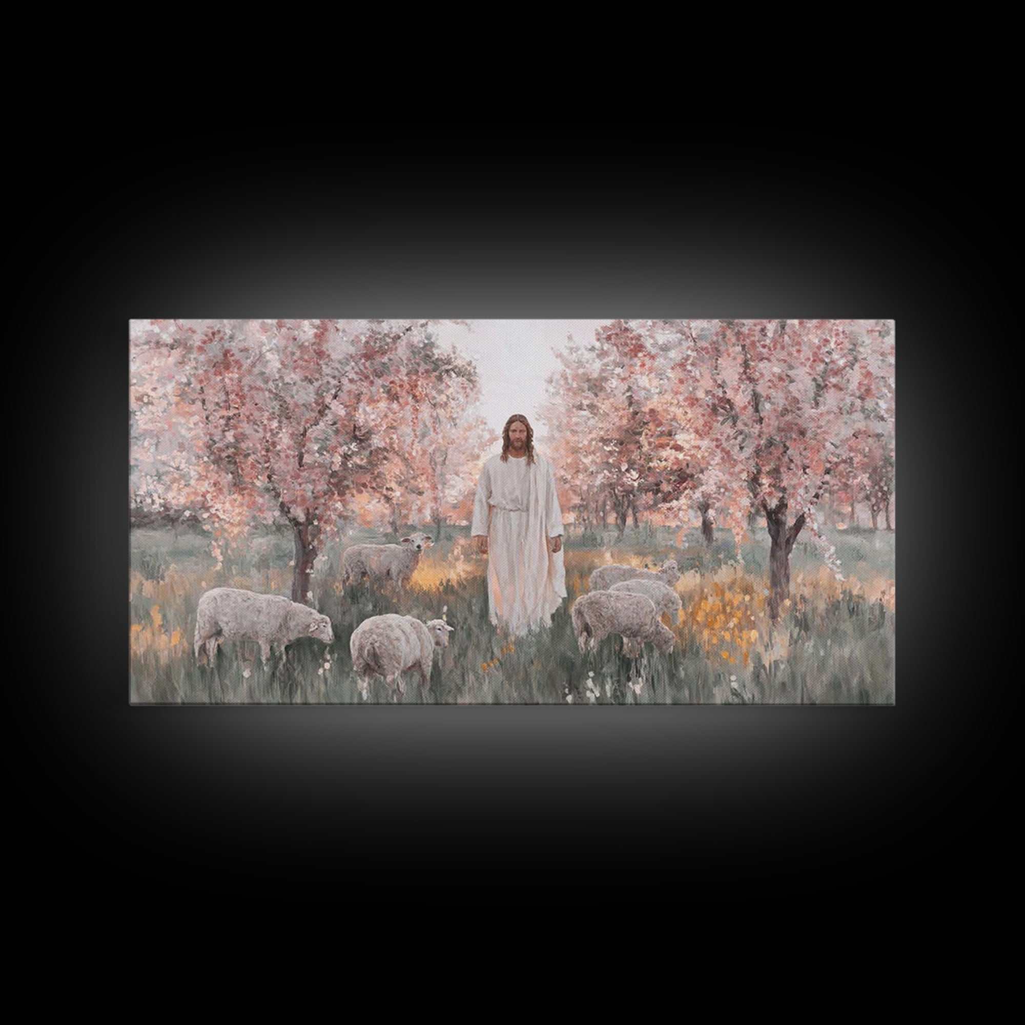Blossoms Of Grace, Framed Canvas Print, Christian Art Canvas, Christian Wall Art, Jesus Painting, Christian Art, Christian Christmas Decor