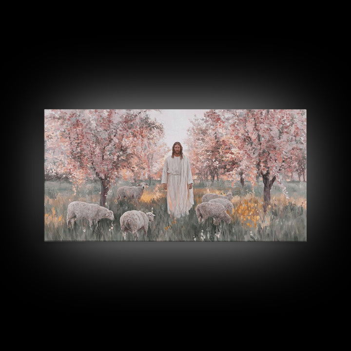 Blossoms Of Grace, Framed Canvas Print, Christian Art Canvas, Christian Wall Art, Jesus Painting, Christian Art, Christian Christmas Decor