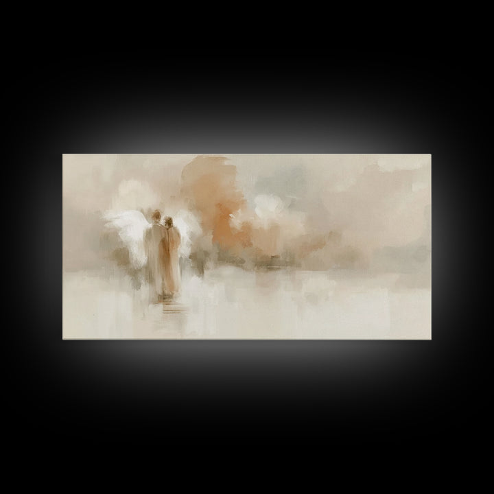 Heavenly Whispers | Framed Canvas Print | Christian Art Canvas | Minimalist Christian Art | Abstract Christian Art | Christian Wall Art