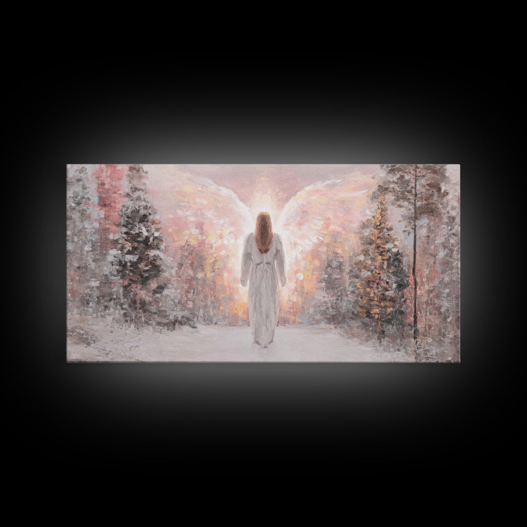 Radiant Messenger | Framed Canvas Print | Christian Wall Art | Angel Art | Christian Art Canvas | Christmas Art | Unique Christian Art