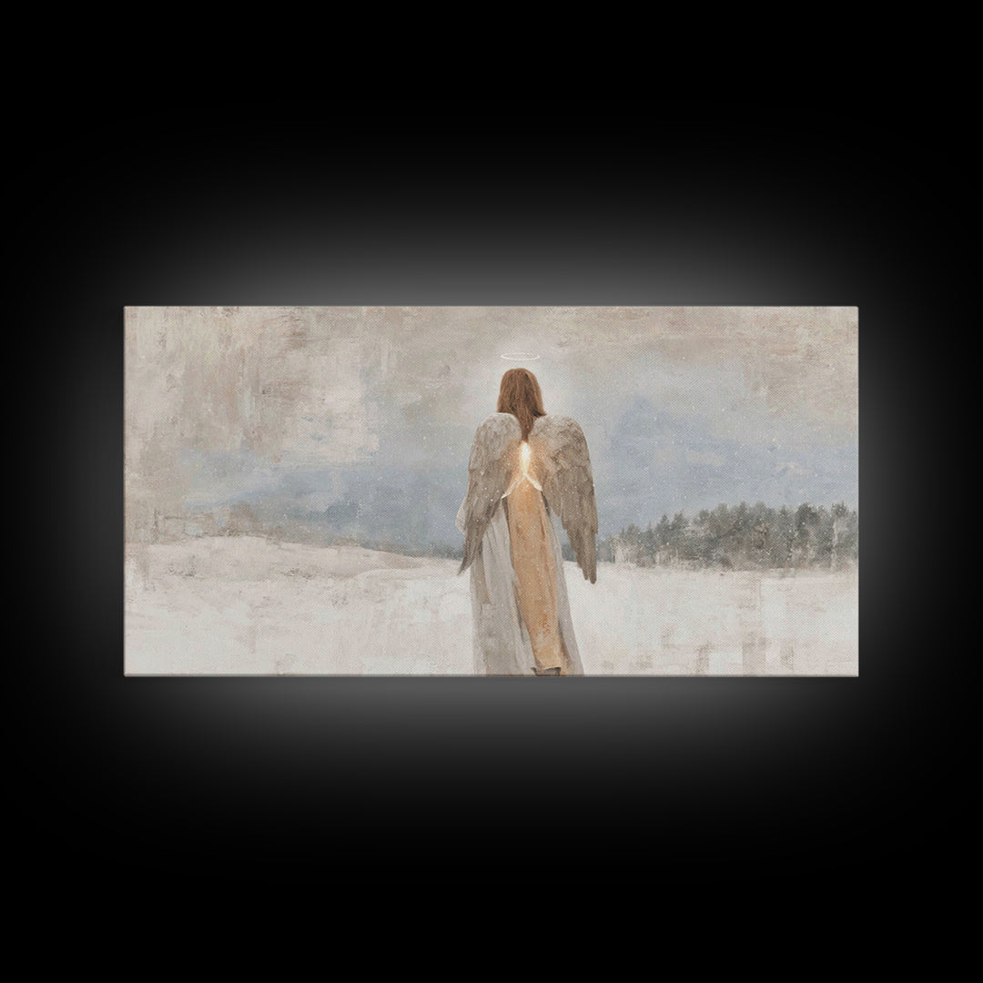 Angel Of Stillness | Framed Canvas Print | Christian Art Canvas | Minimalist Christian Art | Christian Wall Art | Subtle Christian Art | Ch