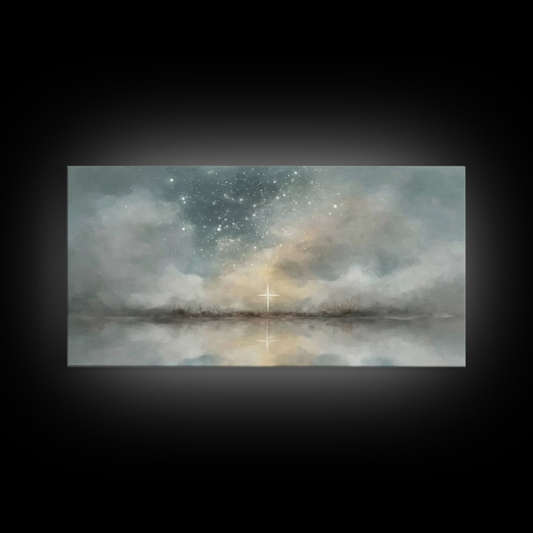Star Of Peace, Framed Canvas Print, Christian Wall Art, Christmas Art, Christian Art Canvas, Abstract Christian Art, Christian Christmas De