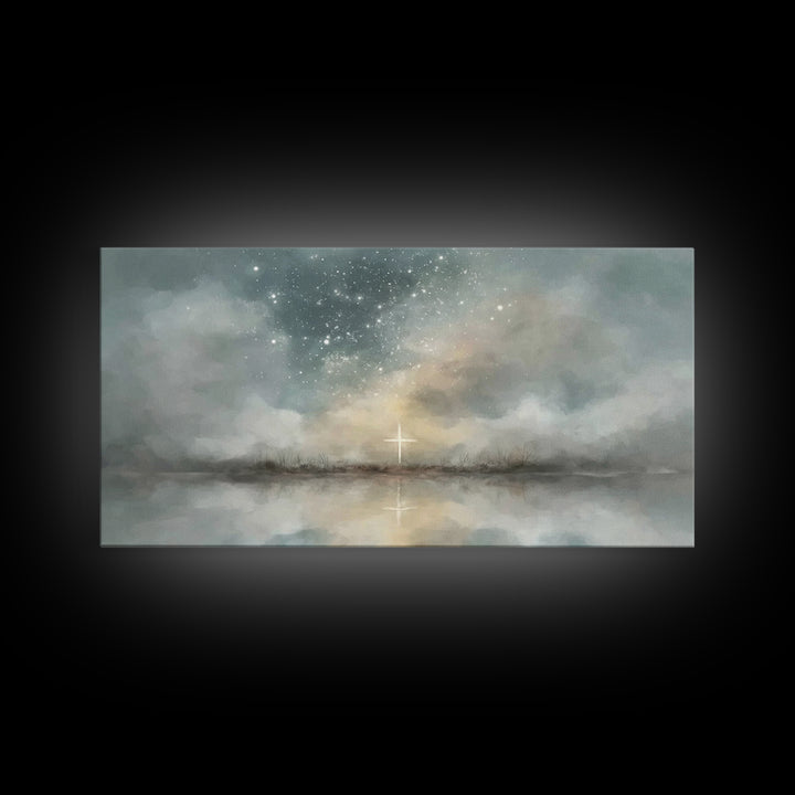 Star Of Peace, Framed Canvas Print, Christian Wall Art, Christmas Art, Christian Art Canvas, Abstract Christian Art, Christian Christmas De