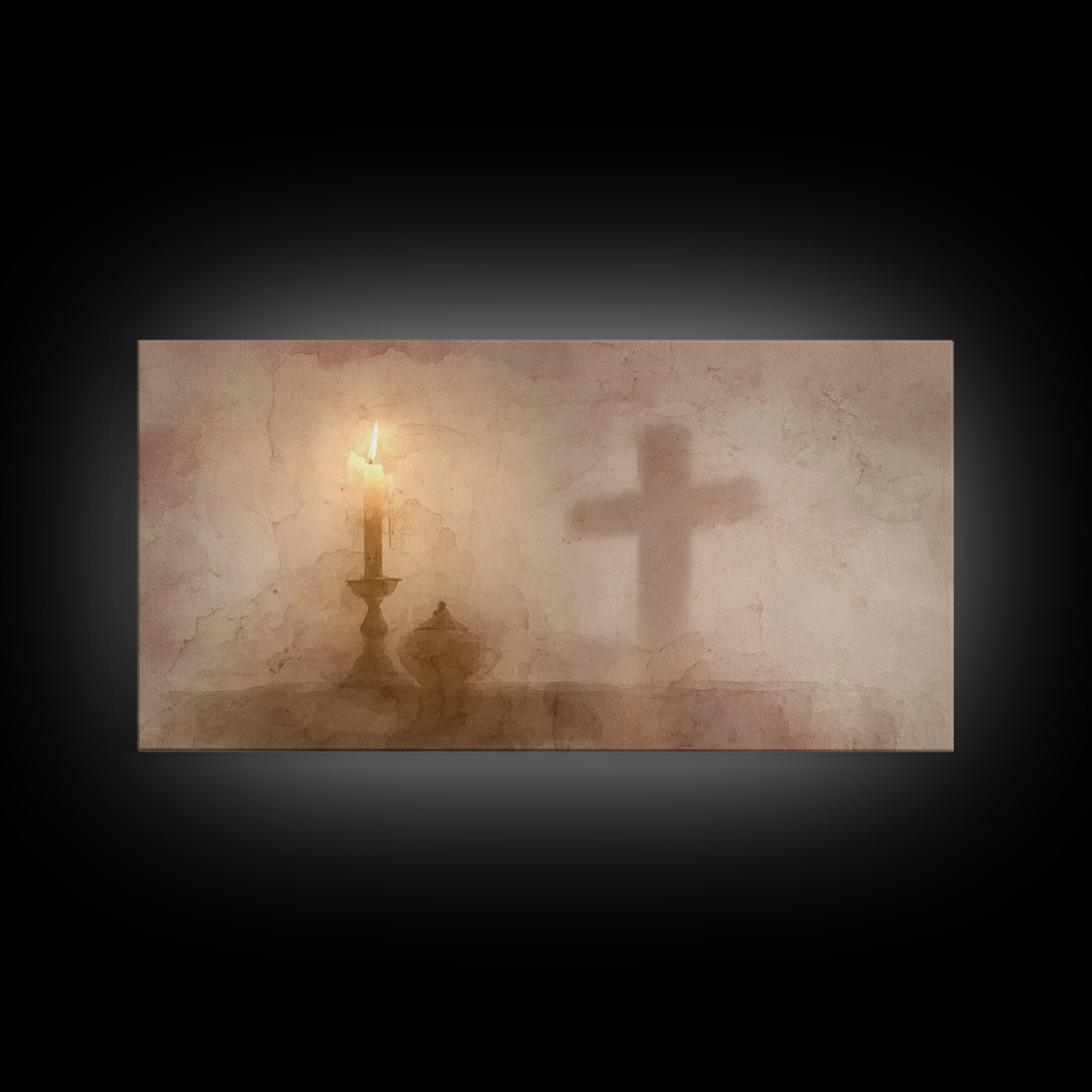 Cross Of Light – Framed Canvas Print – Christian Wall Art – Christian Art Canvas – Christian Christmas Art – Christian Decorations – Christ
