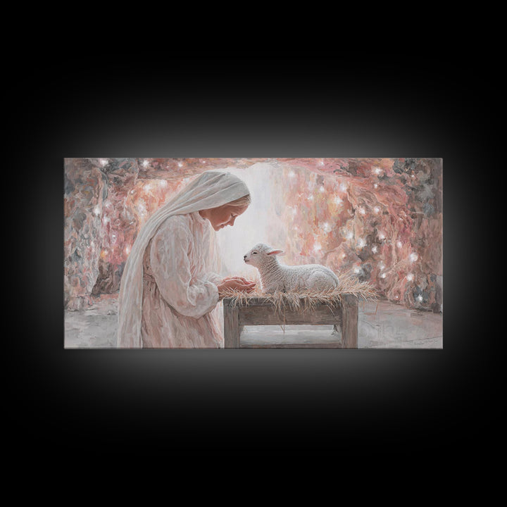 Heaven’s Quiet Gift – Framed Canvas Print – Christian Art Canvas – Christian Painting – Christian Wall Art – Christmas Art