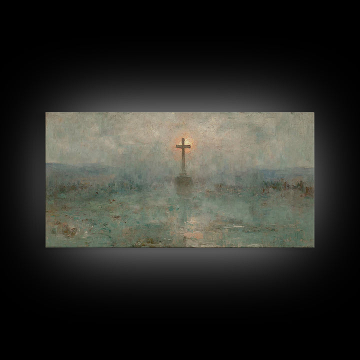 Eternal Morning Cross – Framed Canvas Print – Christian Art Canvas – Christian Wall Art – Christian Art – Christian Painting