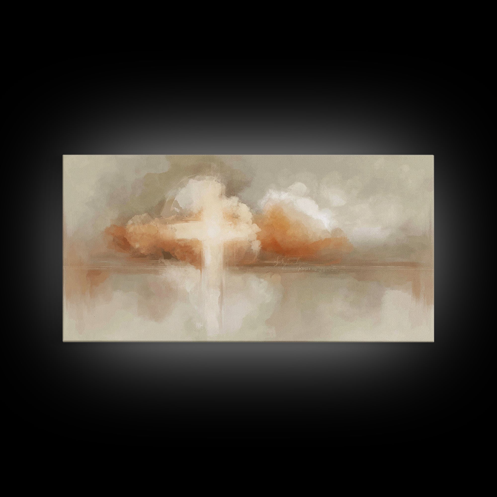 Radiant Cross Light – Framed Canvas Print – Christian Art – Christian Art Canvas – Abstract Christian Art – Christian Wall Art