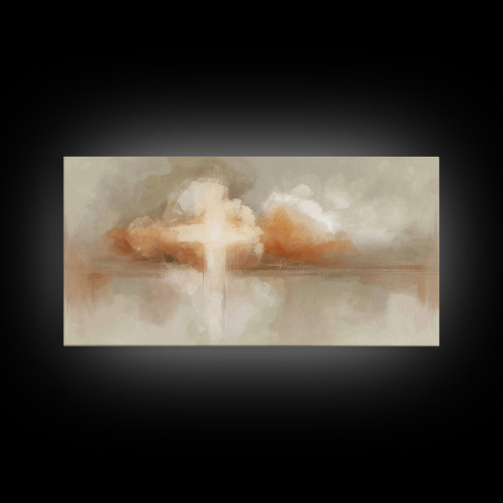 Radiant Cross Light – Framed Canvas Print – Christian Art – Christian Art Canvas – Abstract Christian Art – Christian Wall Art