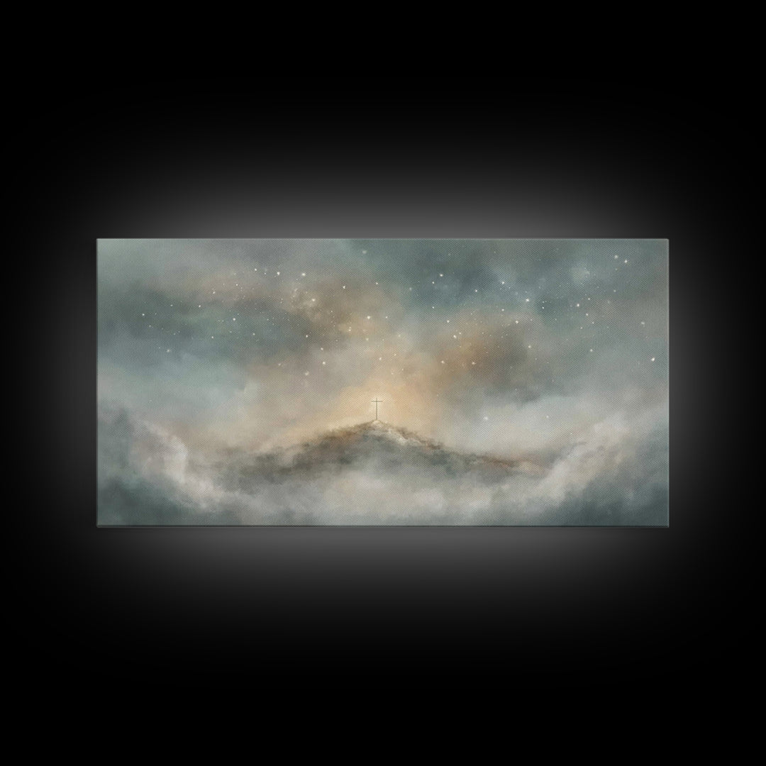 Stars Of Calvary – Framed Canvas Print – Christian Wall Art – Christian Art – Subtle Christian Art – Christian Art Canvas